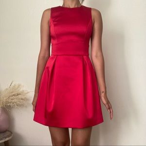 Zara Red Satin Mini A Line Dress